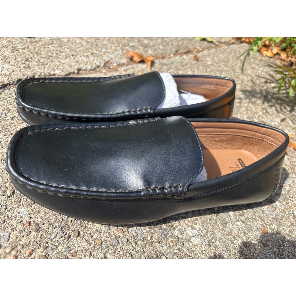 George Mens Grayson Driver Black Memory Foam Loafers Business Dress Size 11 NWT